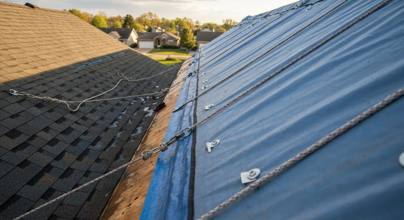 Emergency roof tarping
