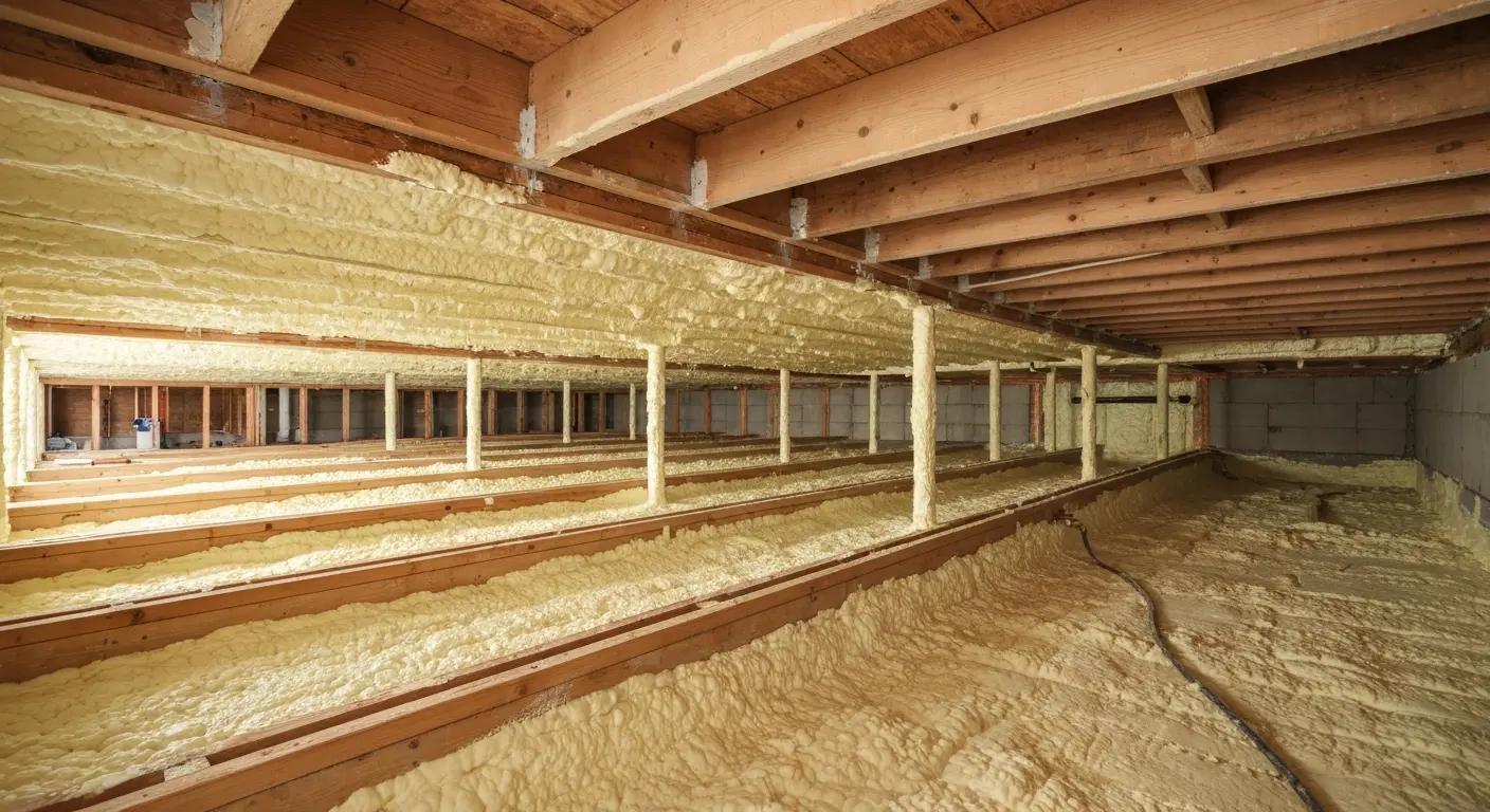 Foam insulation in crawl space