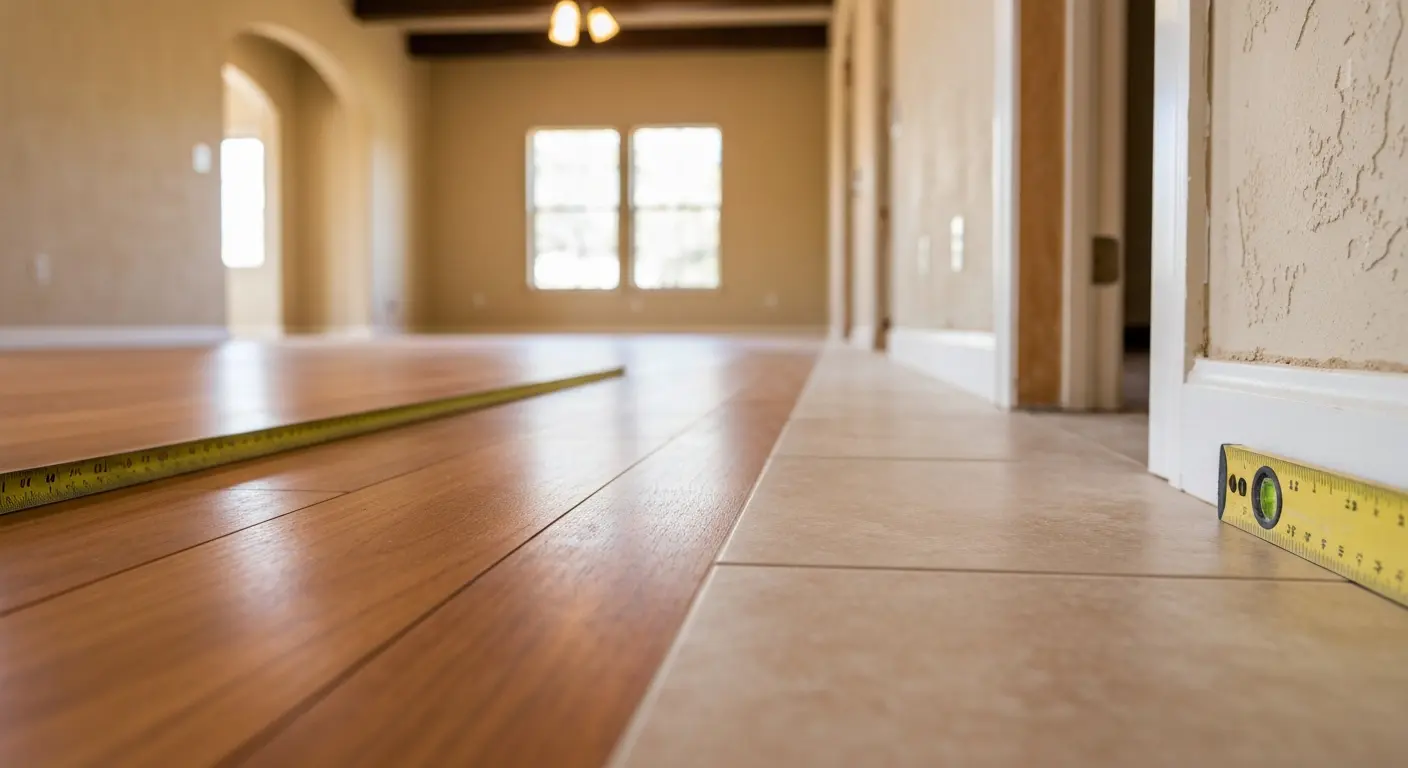 Hardwood and tile flooring