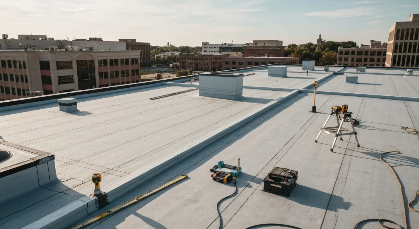 Commercial flat roof system