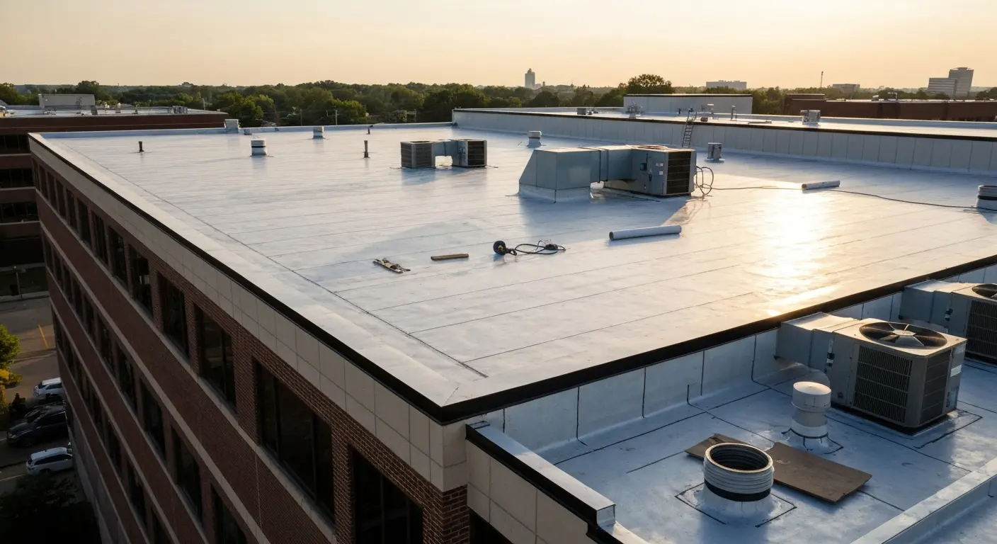 Commercial metal roof installation
