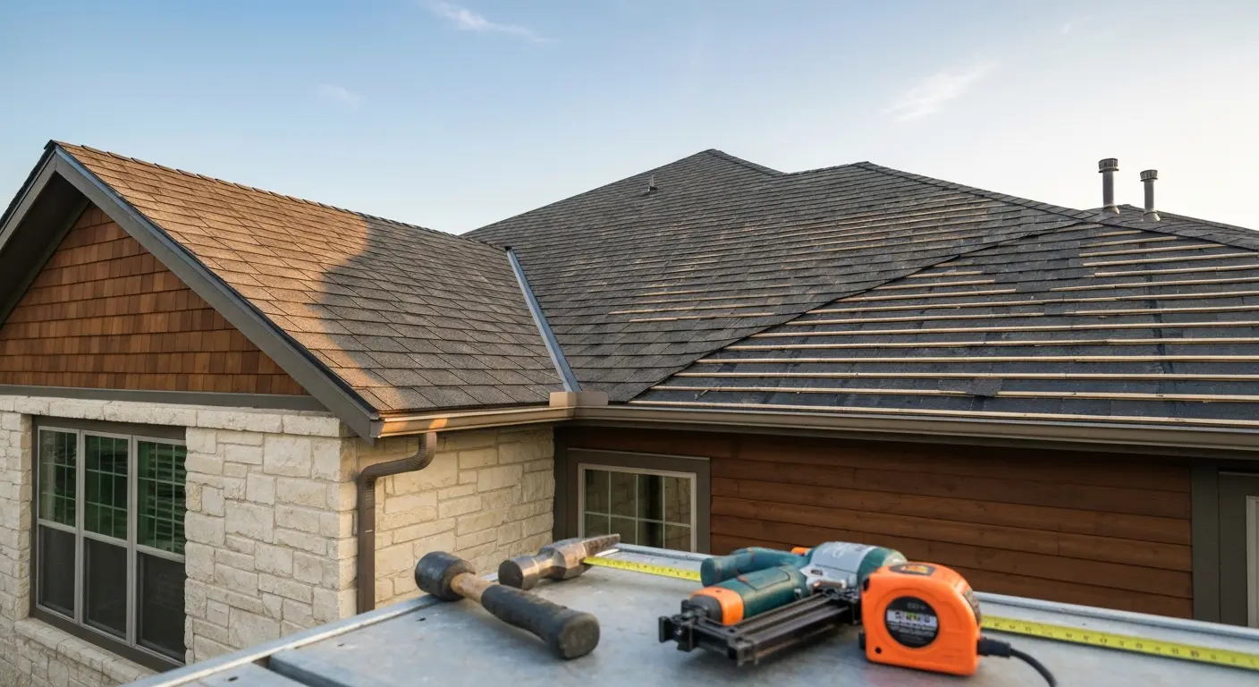 New roof installation near Zilker Park