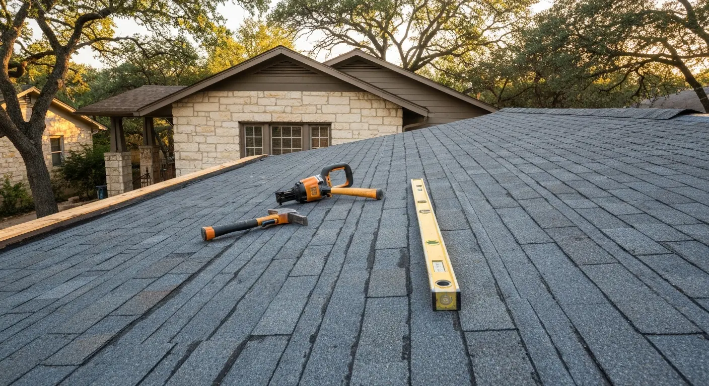 Roof repair work in South Austin