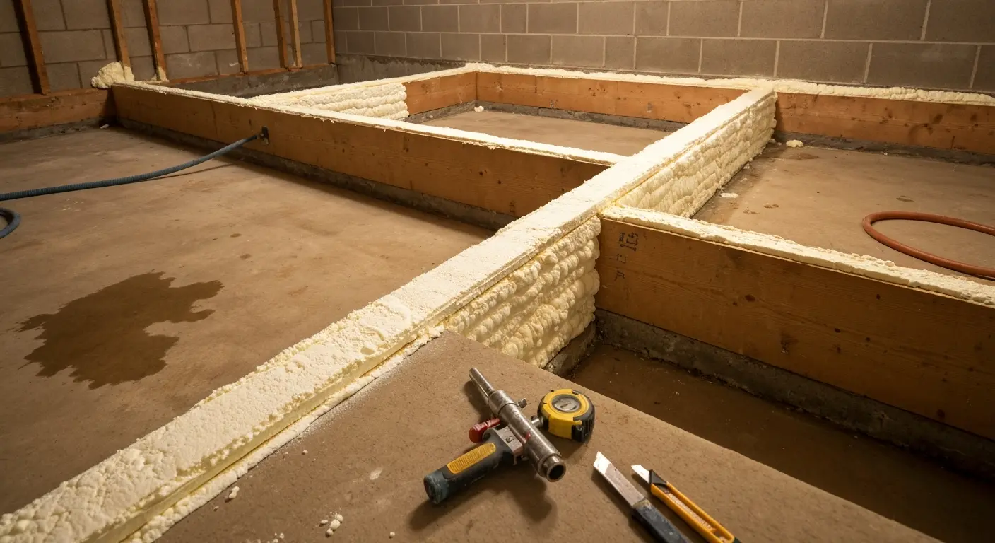 Basement spray foam insulation