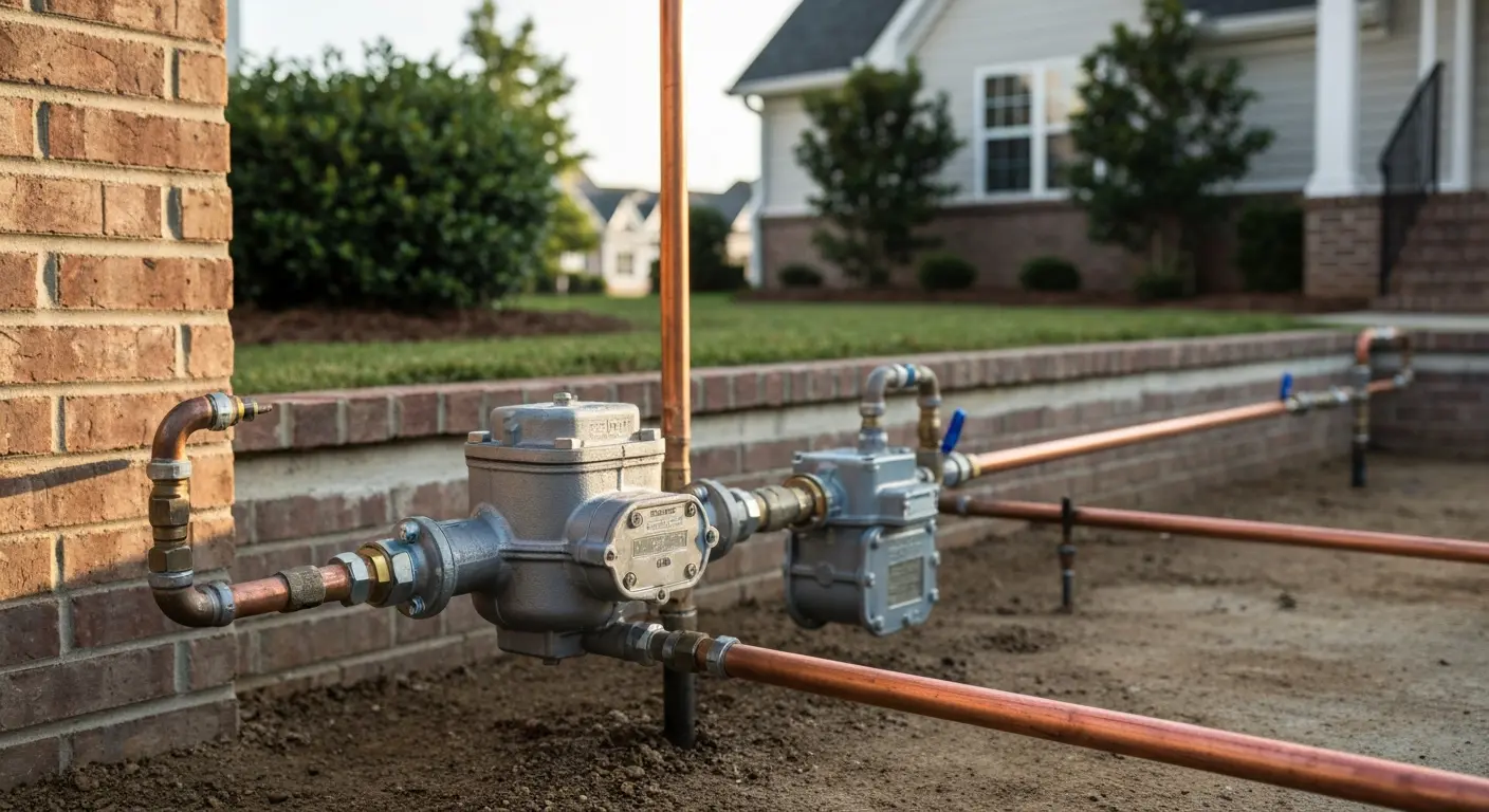 Natural gas line installation