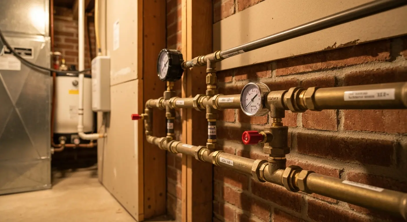 Gas line installation work