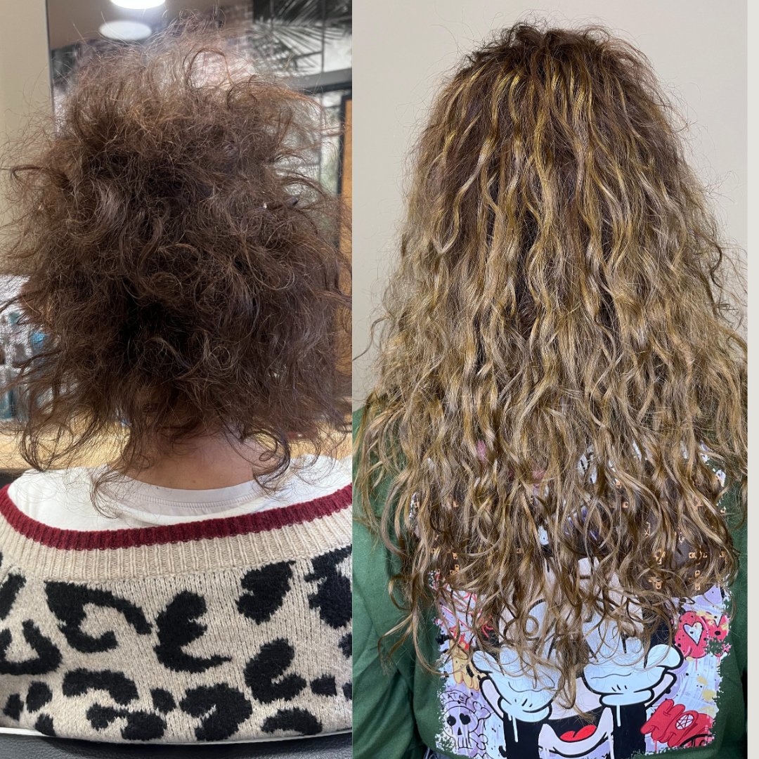 Extension nano ring capelli ricci Kherapy Verona prima e dopo