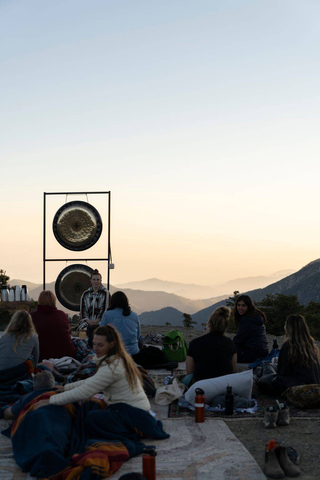 Gongs at sunset