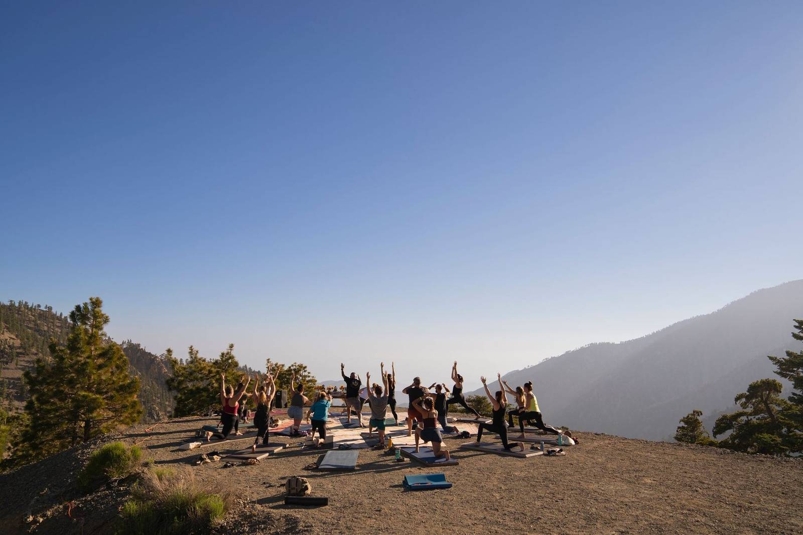 Sunrise yoga on the ridge