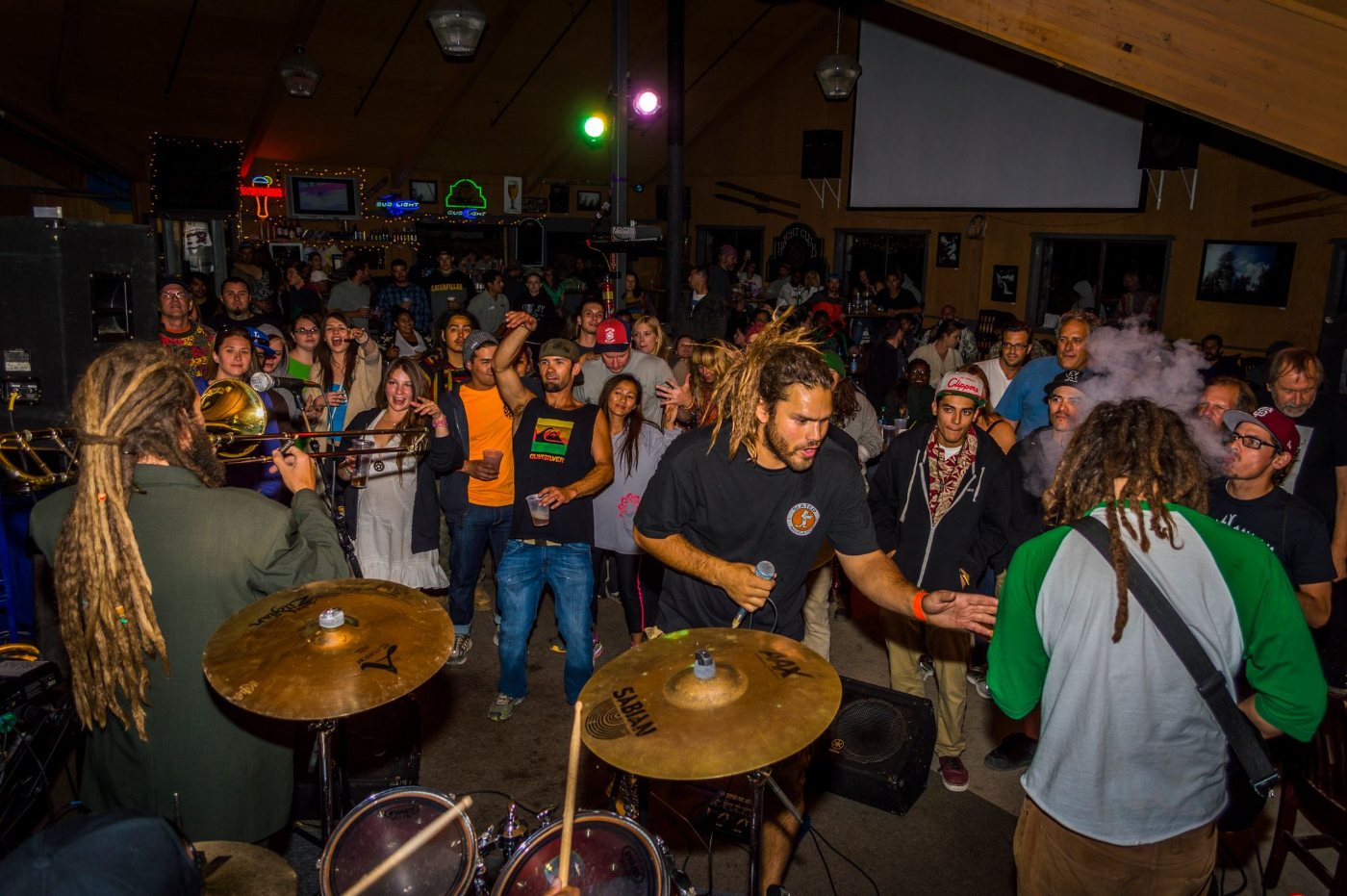 A band and a packed dance floor inside the Notch