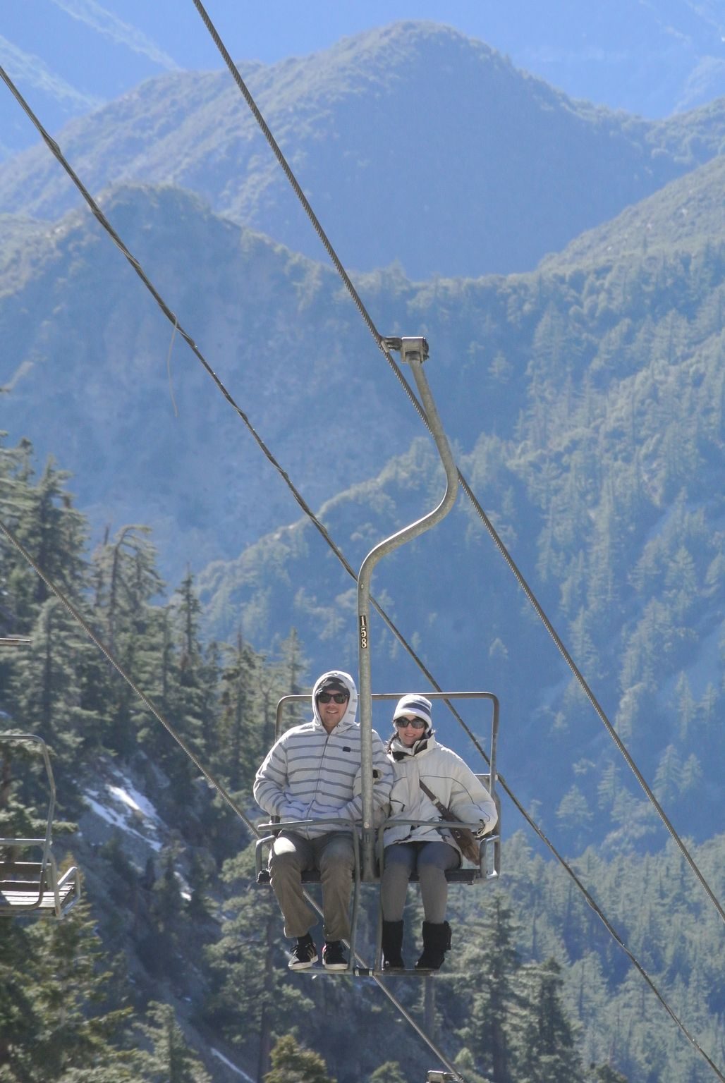 Riders on the chairlift
