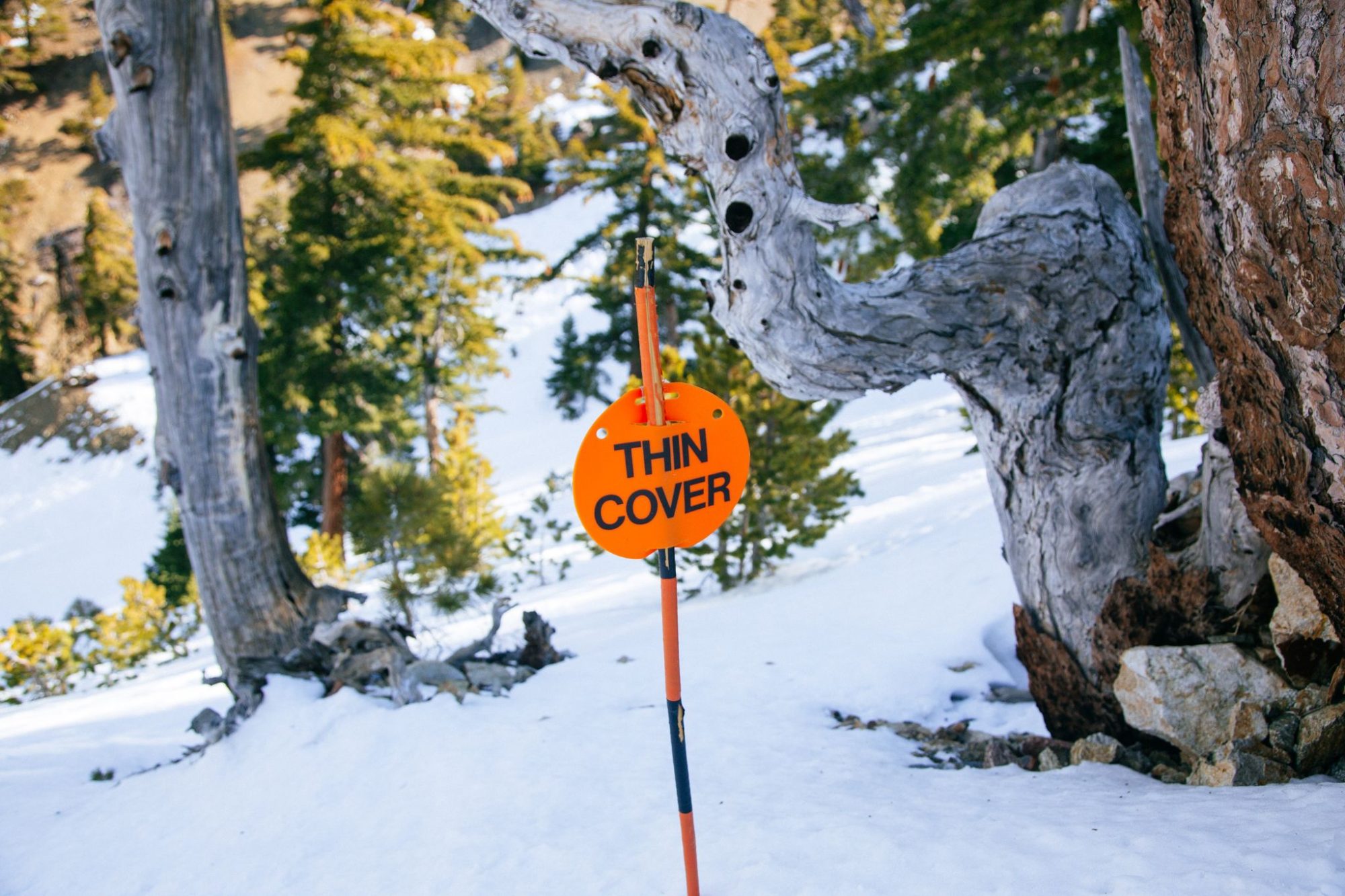 A slow sign on a snowy run