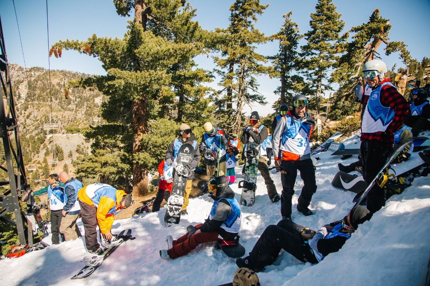 Racers gathered at the start of the Banked Slalom