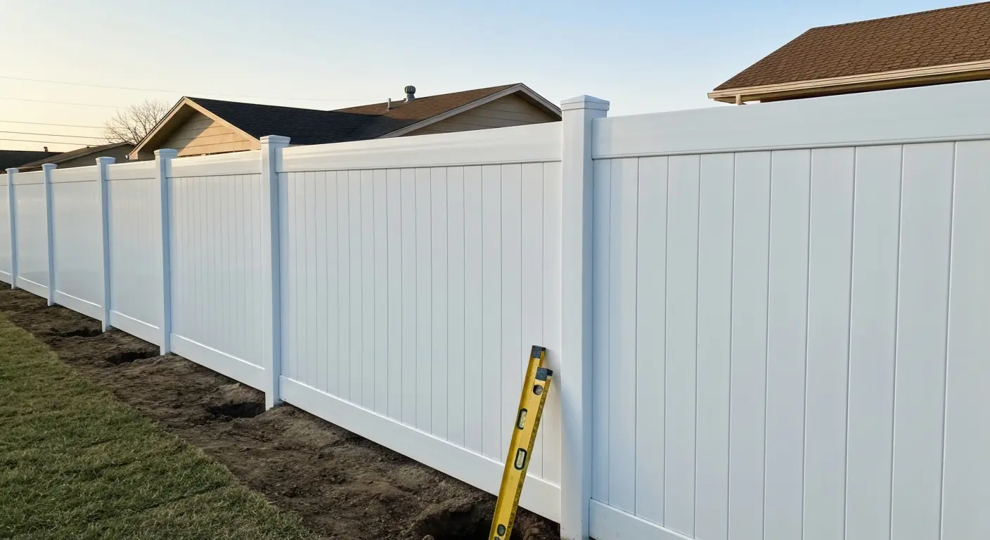 Vinyl fence installation