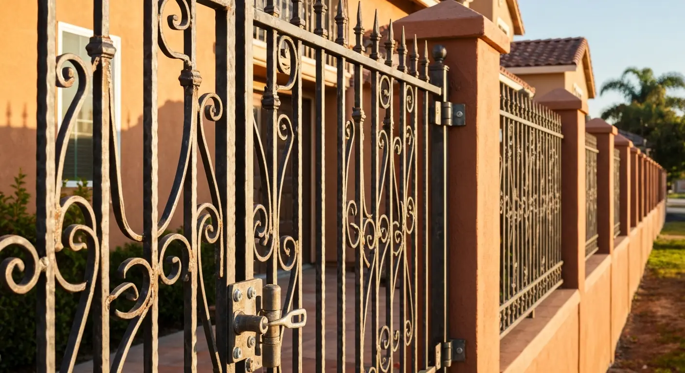 Wrought iron fence detail