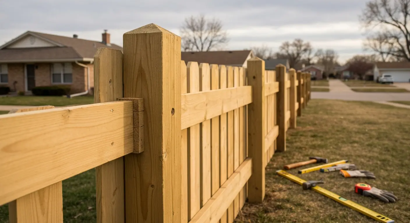 Fence repair work in Bel Aire