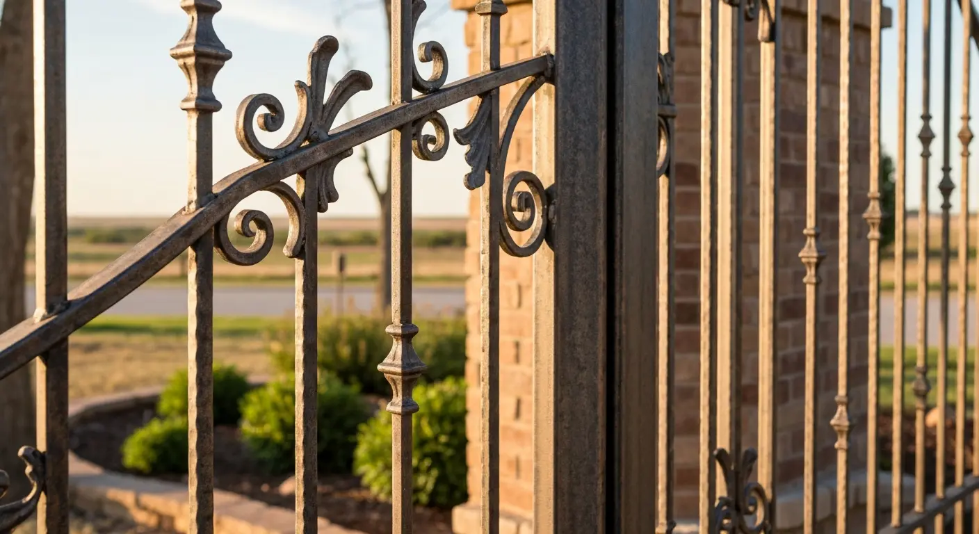 Ornamental metal fence in Maize