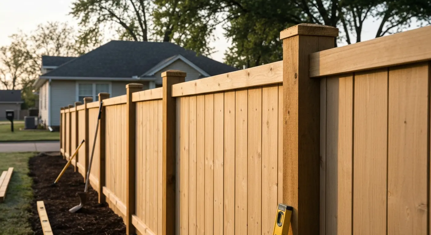 New fence installation in Newton neighborhood