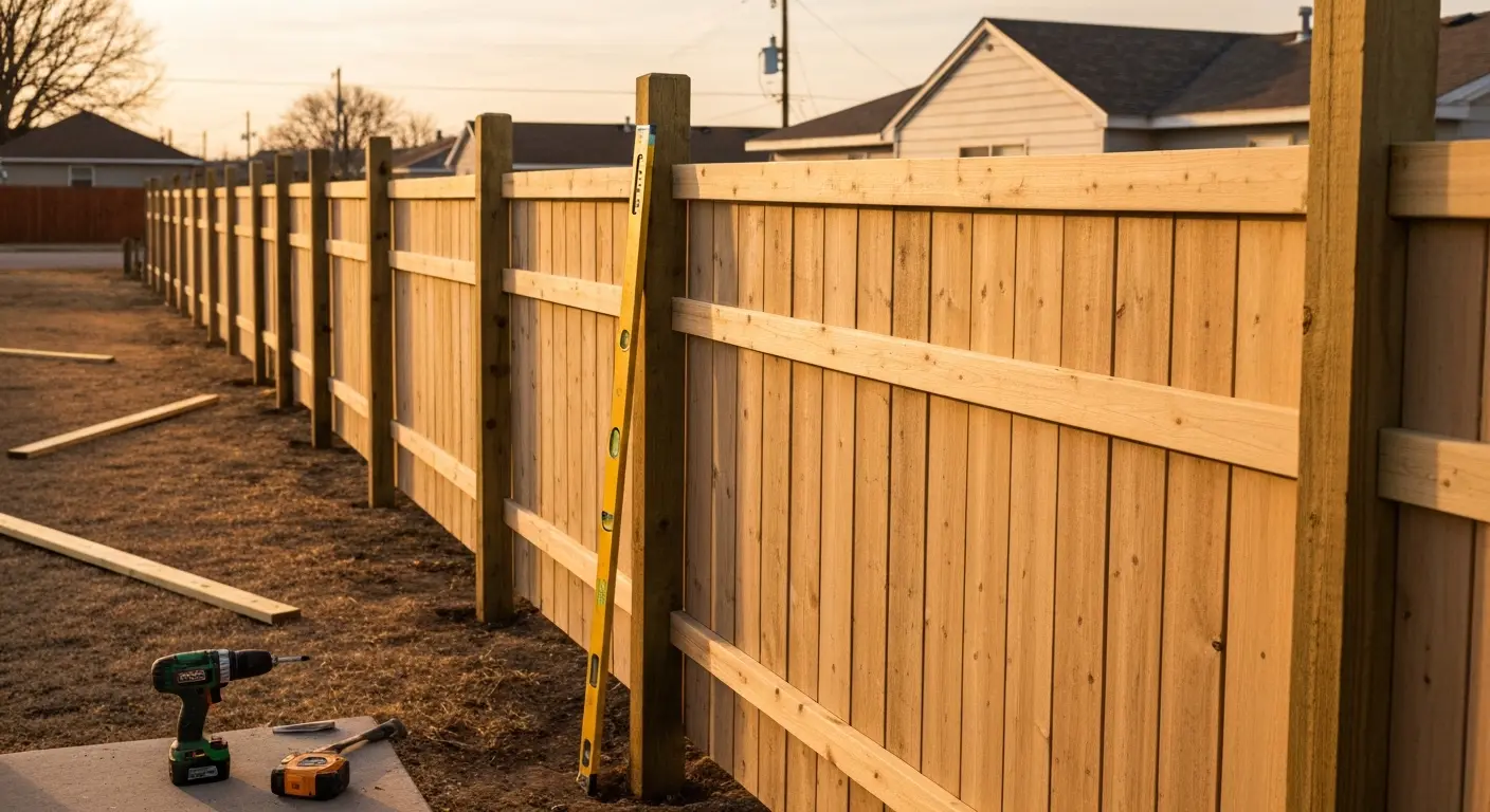 Privacy fence installation in Bel Aire