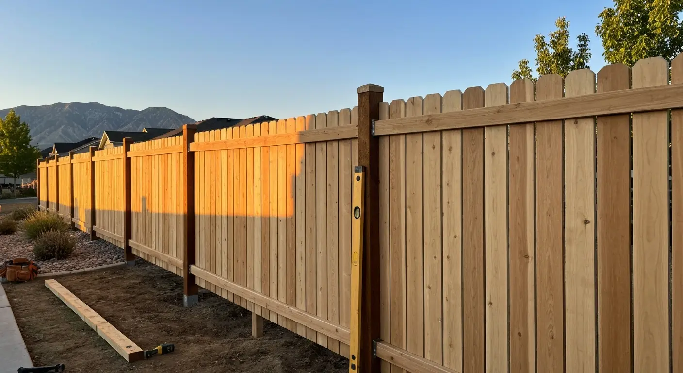 Residential privacy fence installation