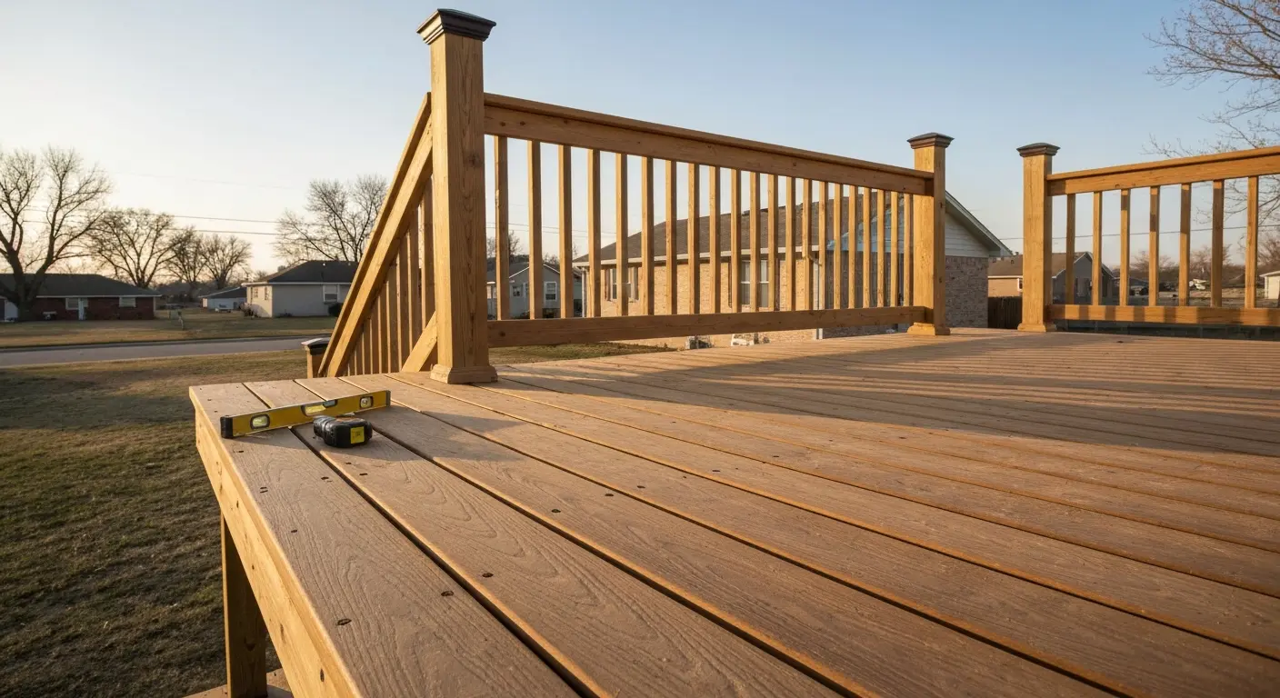 Residential deck construction in Wichita