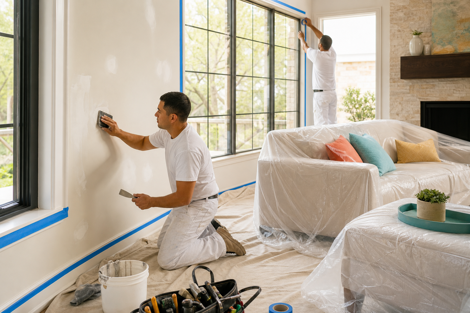 Home paint prep and floor covers