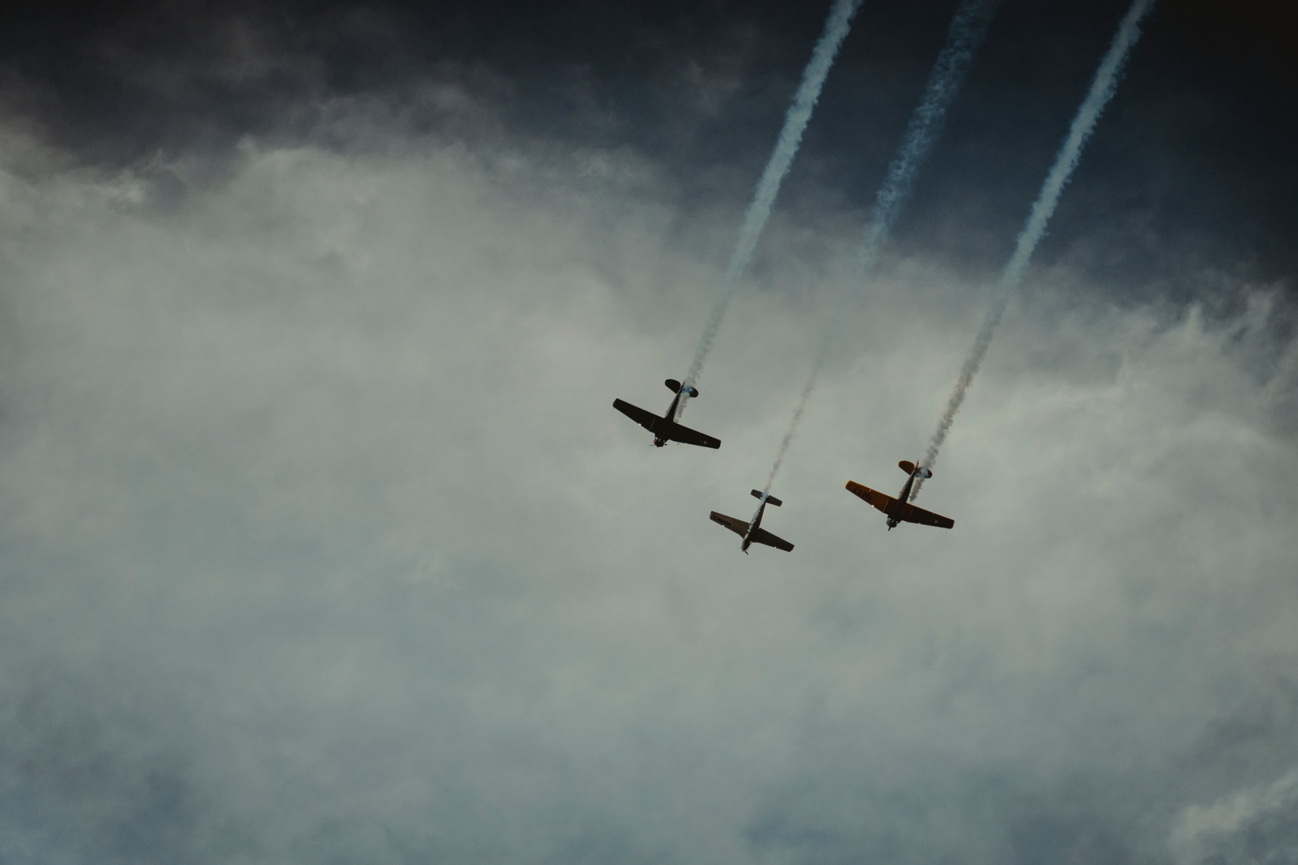 Aircraft flyover above the estate