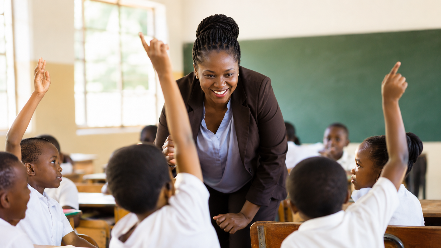 Teacher and students