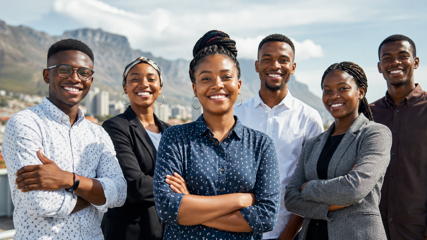 Diverse African professional team