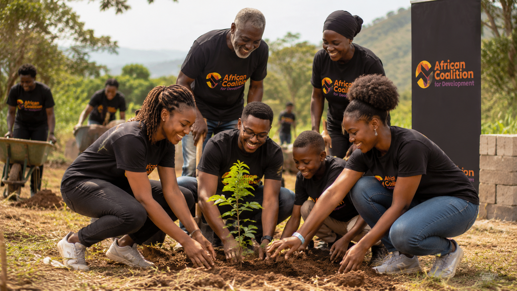 Volunteers and residents planting for the future