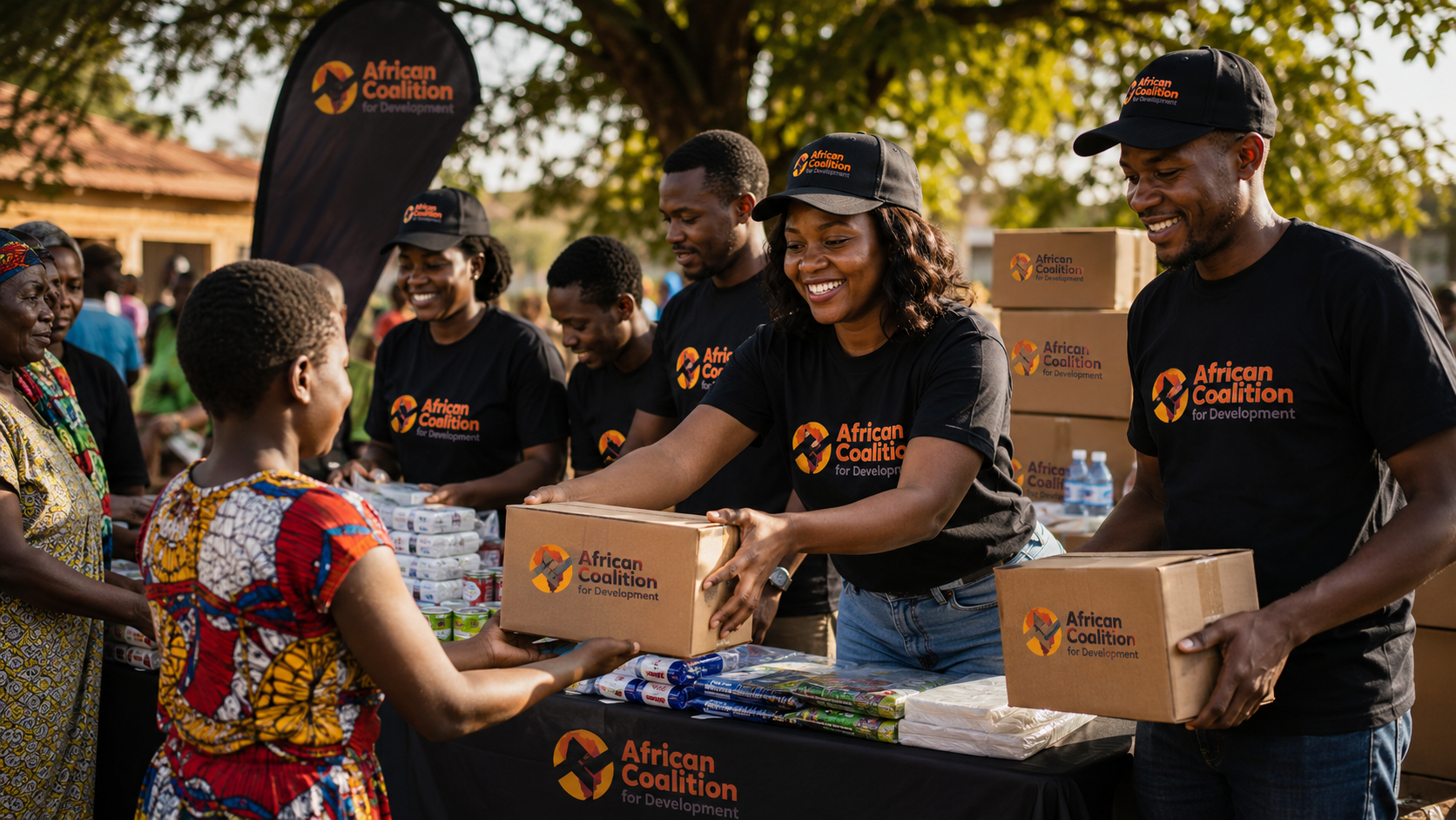 ACD volunteers serving an African community