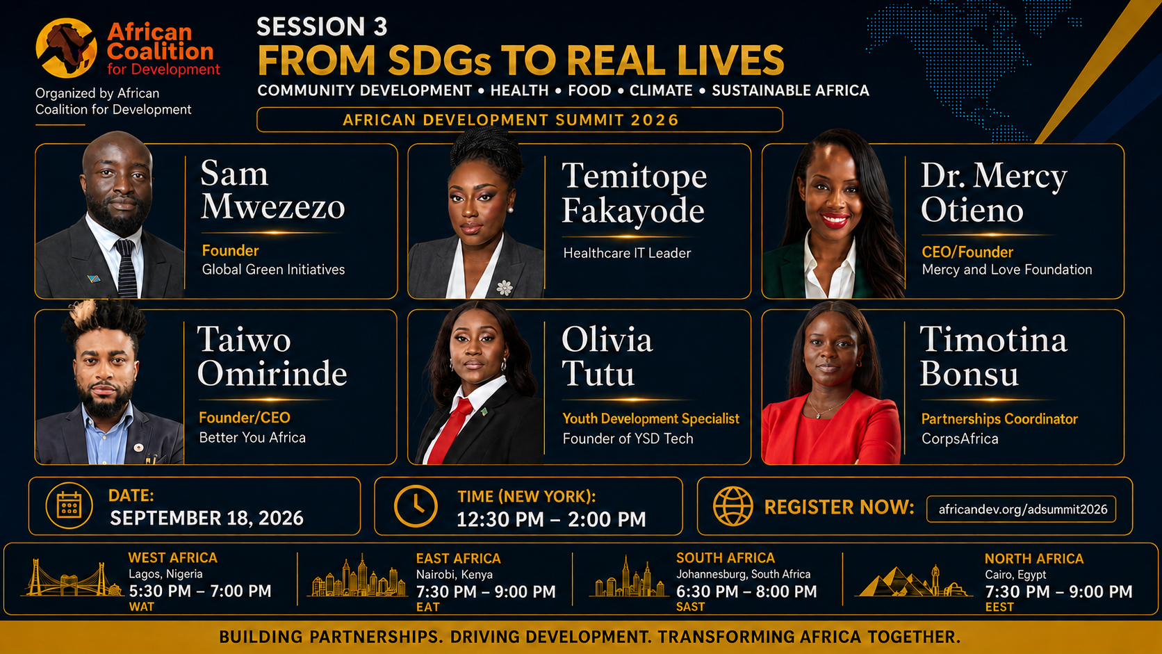 Session 3: From SDGs to Real Lives: Community Development, Health, Food, Climate & Sustainable Africa