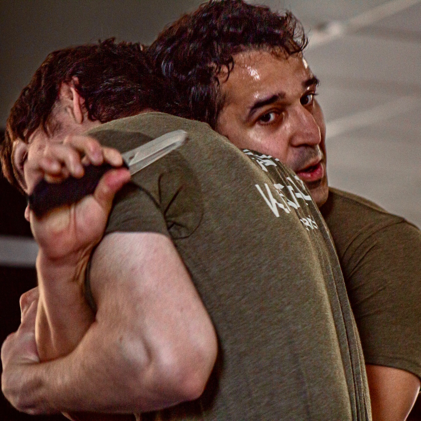 Weapons defense training against knife and gun threats