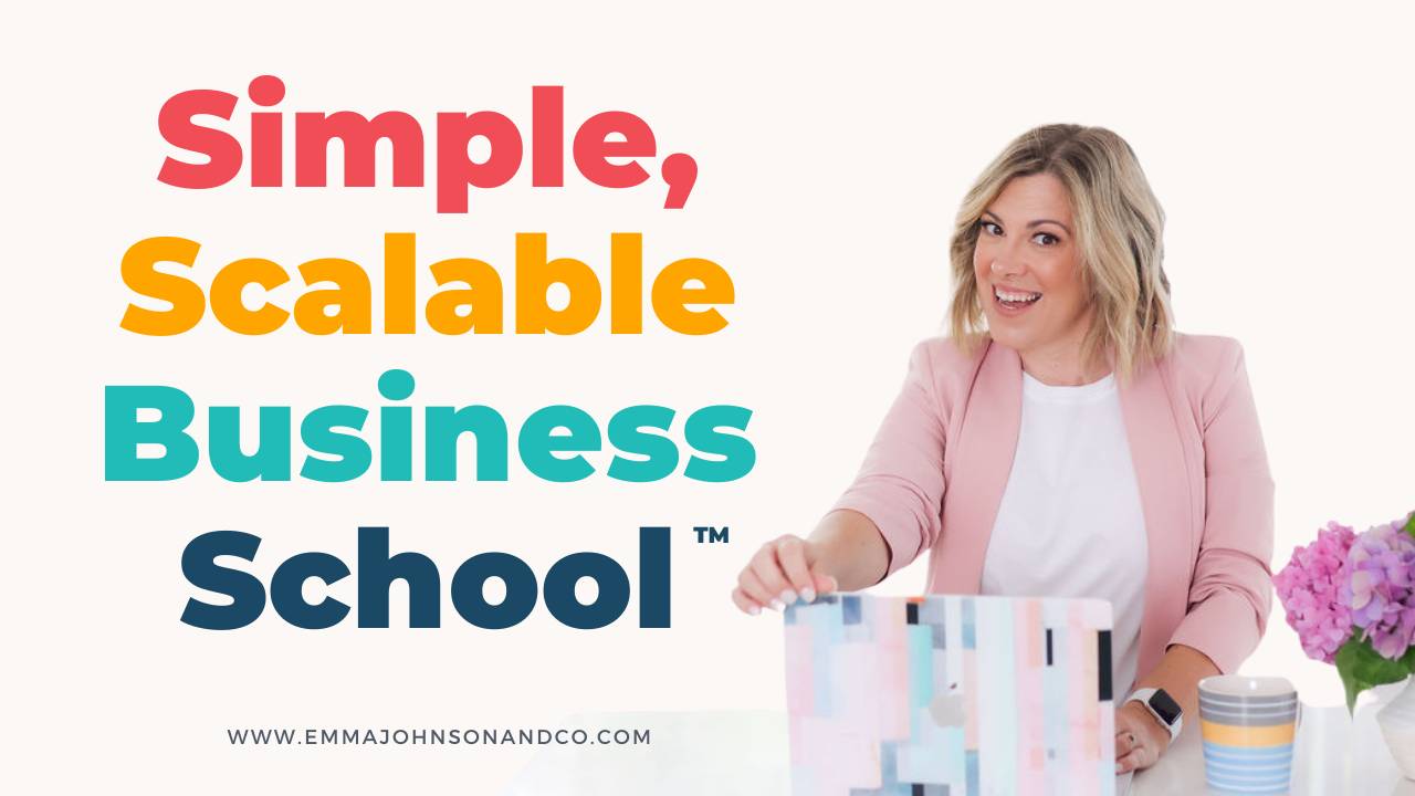 Simple Scalable Business School Thumbnail with Emma Johnson