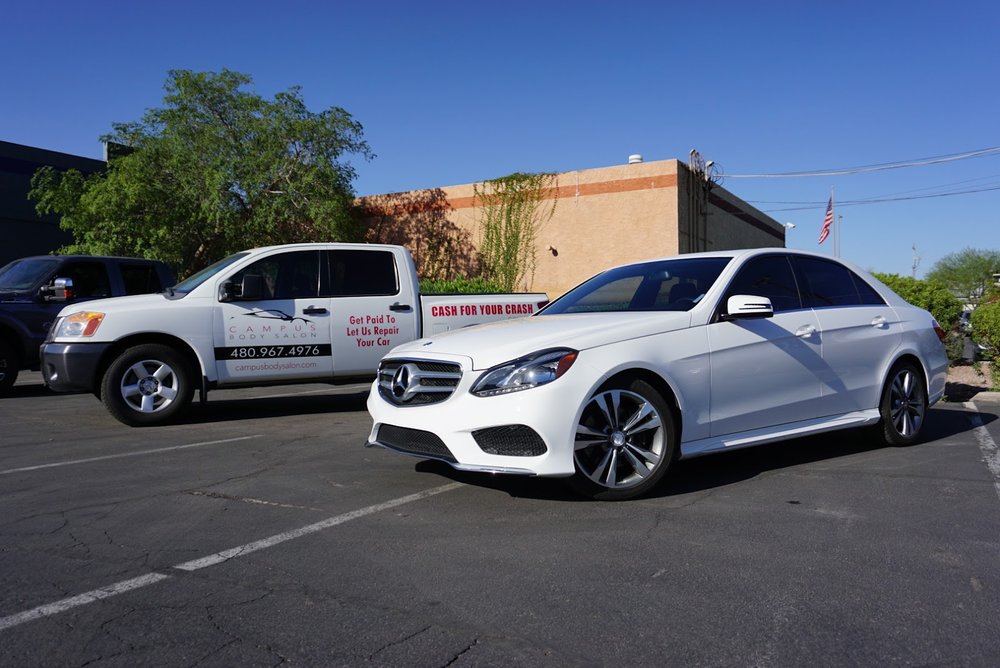 Bumper repair at Campus Body Salon Ltd. (Collision Center), Tempe, AZ