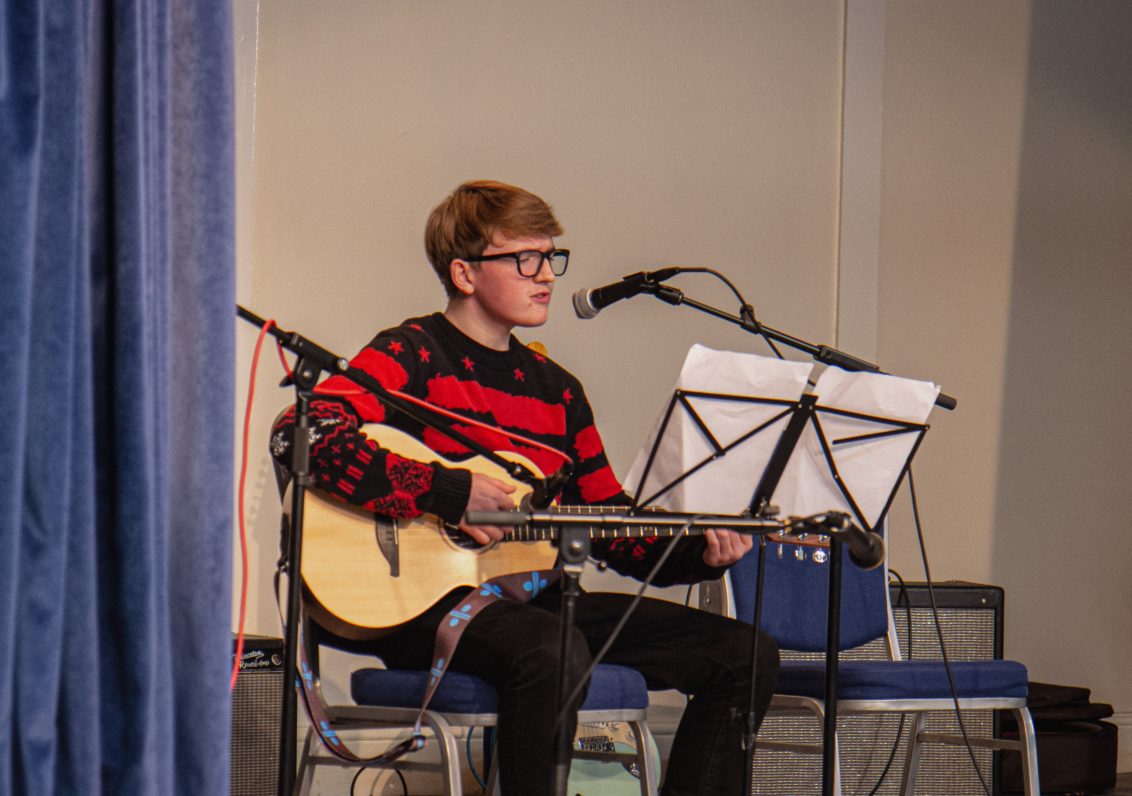 Guitar Journey student learning guitar