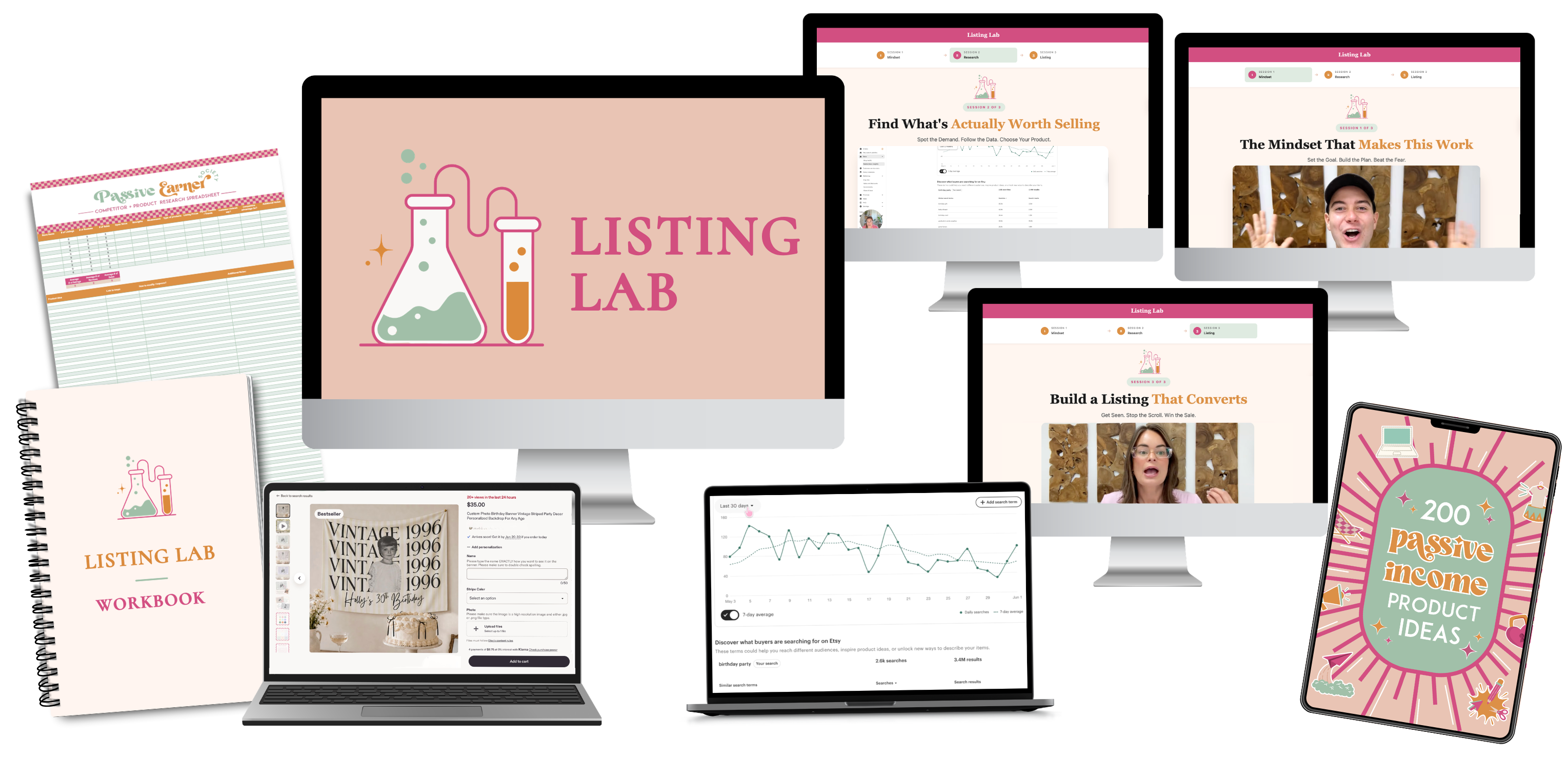 Everything included in The Listing Lab shown across devices