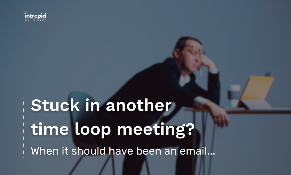 Stuck in a meeting time loop, using etiquette to break free. Stuck in a meeting time loop, using etiquette to break free.