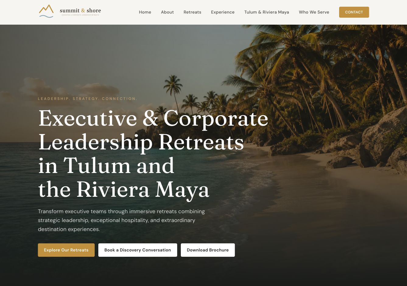 Website real diseñado para Summit and Shore