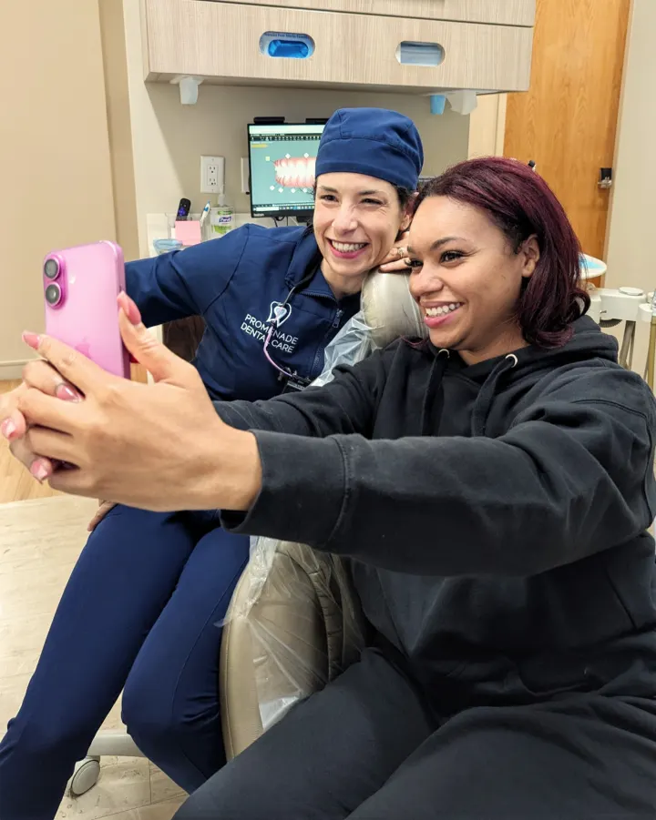 A patient taking a selfie with Dr. Furman