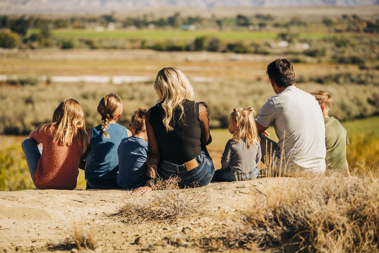 Bo Grant and his family looking out over the valley