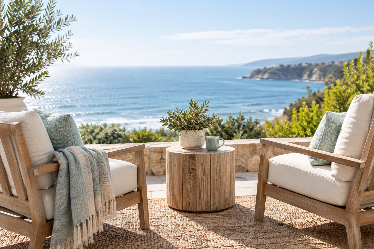 Two chairs overlooking the water
