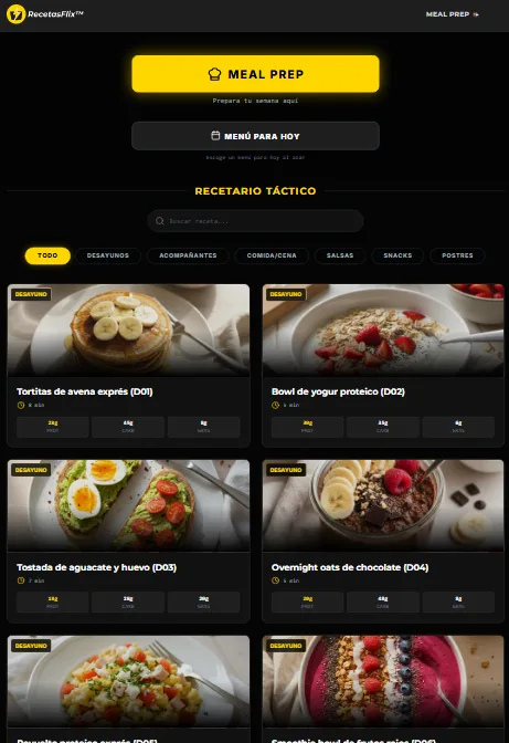Vista previa de RecetasFlix