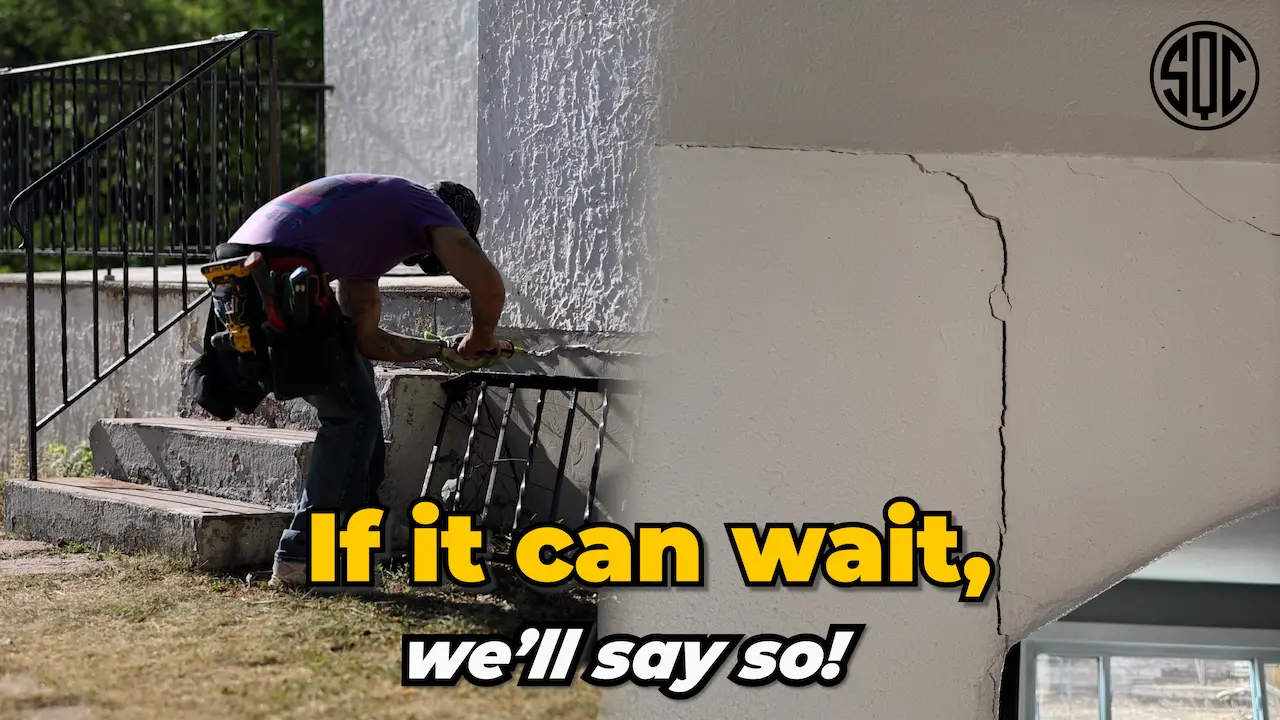 Sanderson Quality Construction crew member repairing a cracked foundation in Colorado Springs