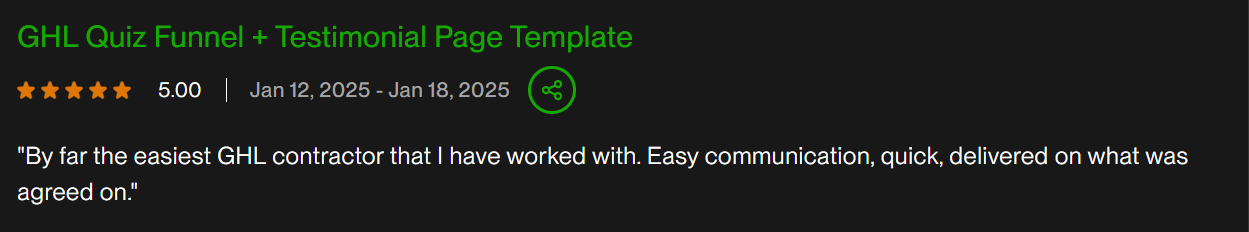 Client review screenshot