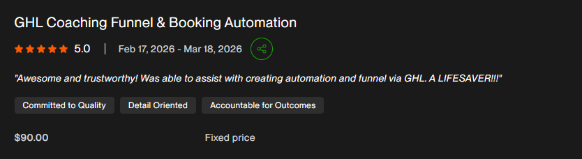 Client review screenshot