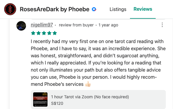 Carousell (Singapore) reviews for RosesAreDark