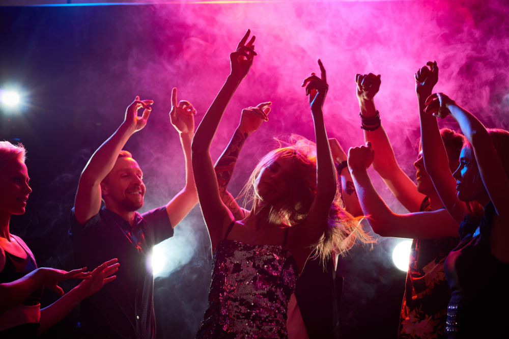 Colorful party ambiance with lighting