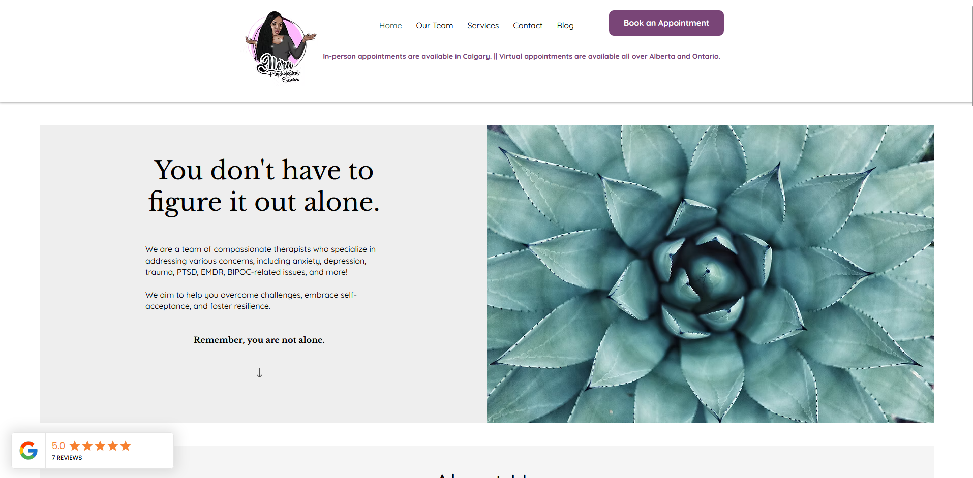 Ilera Psychological Services website screenshot