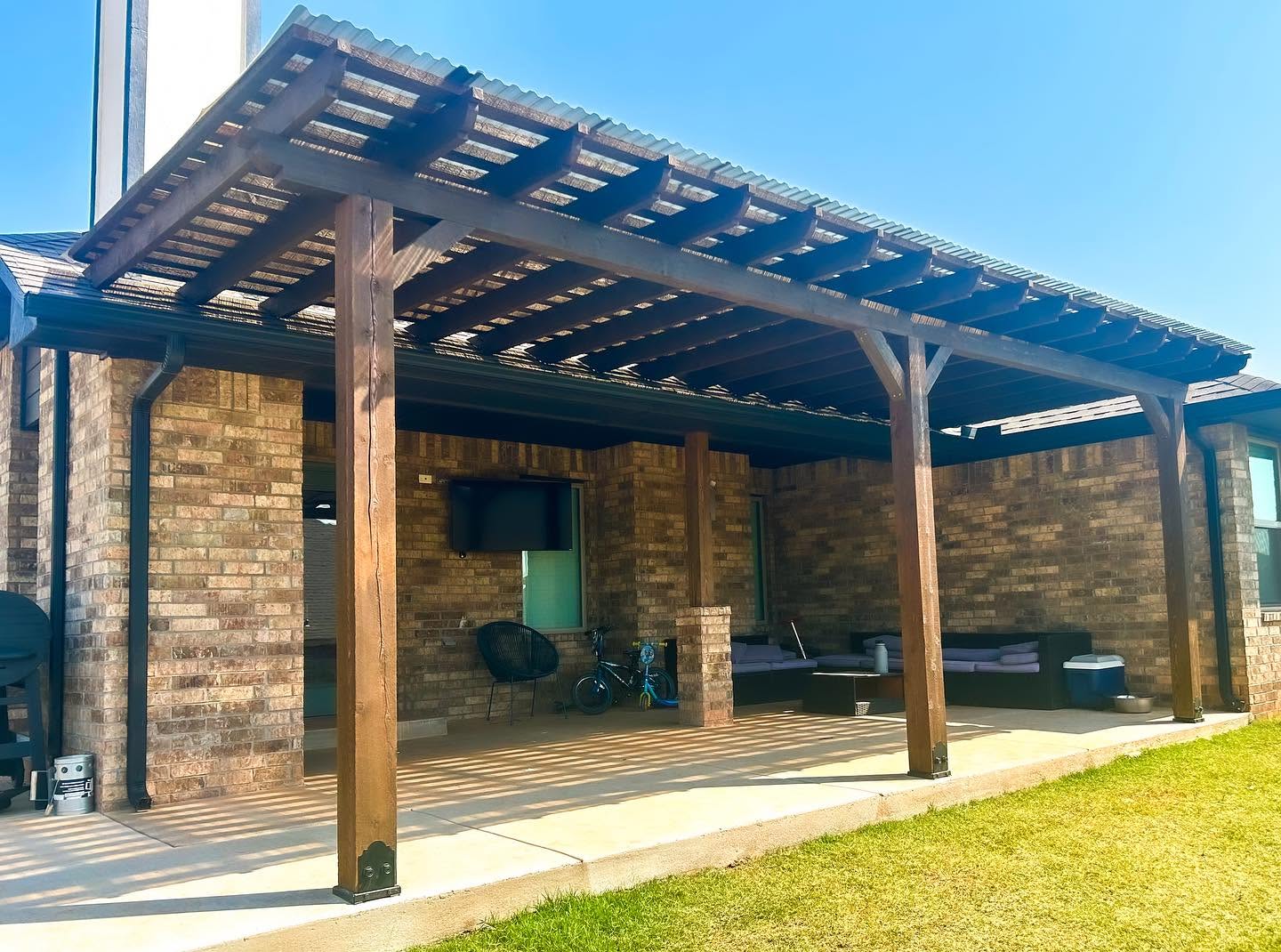 Staining and exterior work by Prestige Pergolas in Piedmont OK